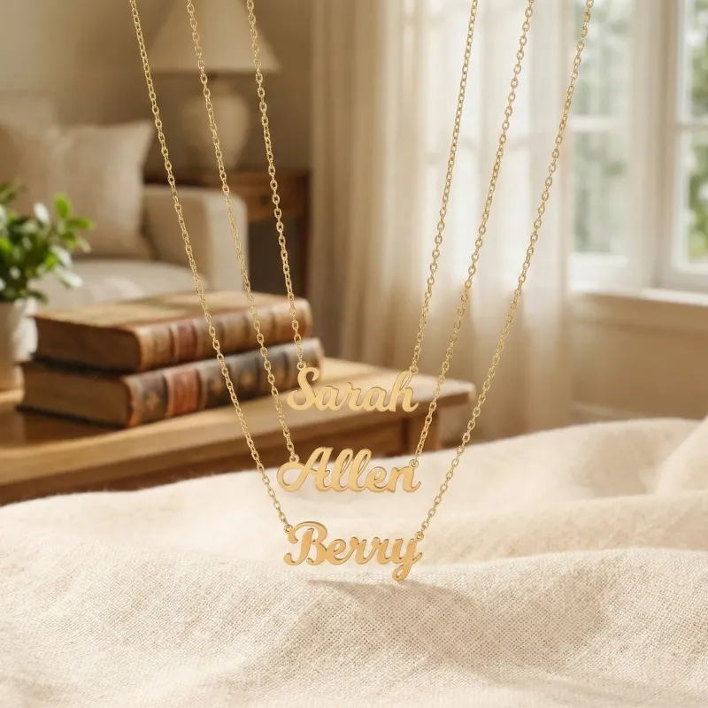 CustMake Custom S925 Silver Letter Necklace - Personalized English Name Pendant