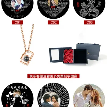 纯银迷你照相机项链一对情侣款投影定制吊坠男女学生毕业季送礼物