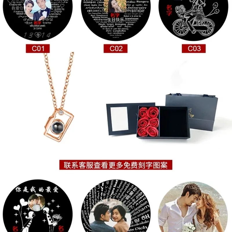 纯银迷你照相机项链一对情侣款投影定制吊坠男女学生毕业季送礼物