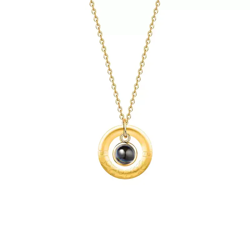 祥云项链女款2025新款纯银18K金定制投影告白挂坠送情人节礼物