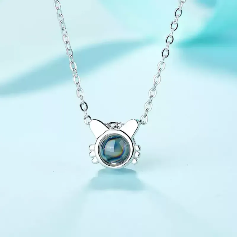 十二生肖投影纯银项链定制100种语言我爱你生日爱的记忆刻字礼物