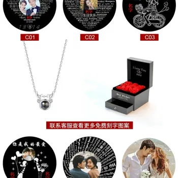 定制彩色照片项链情侣款纯银2025新款投影男女士吊坠告白纪念礼物
