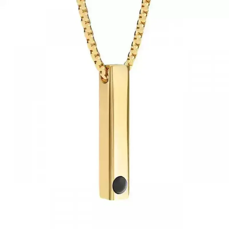 100种投影吊坠简约小众ins冷淡风钛钢长柱投影项链图片定制礼物女