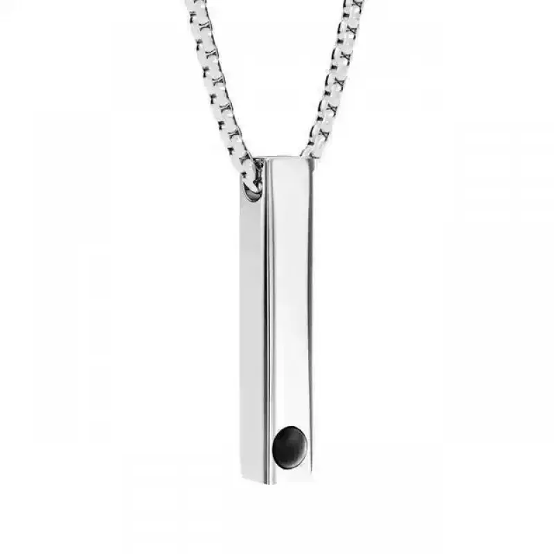 100种投影吊坠简约小众ins冷淡风钛钢长柱投影项链图片定制礼物女