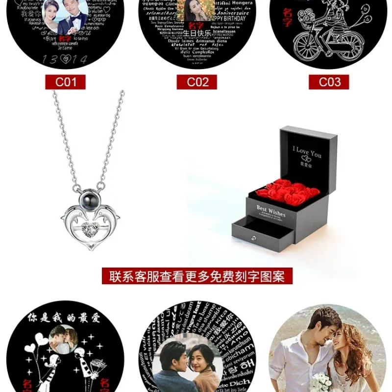 海豚项链女纯银轻奢小众2025年新款投影定制照片吊坠新年送女朋友