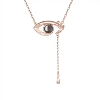 Custom "Devil's Eye" Protection Projection Necklace - S925 Silver Photo Pendant