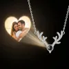 Collier personnalisé « Fawn of You » avec projection de bois de cerf - Pendentif photo en argent S925