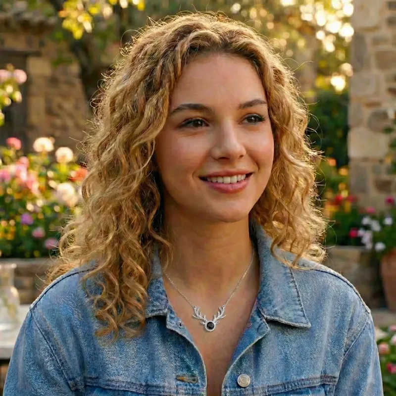 Collier personnalisé « Fawn of You » avec projection de bois de cerf - Pendentif photo en argent S925