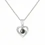 Custom "Three Lives" Interlocking Rings Projection Necklace - S925 Silver Photo Pendant