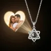 Collier personnalisé avec projection d'étoile hexagramme - Pendentif photo magique en argent S925