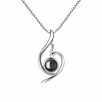 Custom "Graceful Beauty" Curve Projection Necklace - S925 Silver Photo Pendant