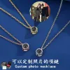 定制刻字照片项链女高级感锁骨链纯银简约投影吊坠情人节表白礼物