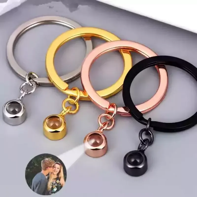 简约送礼外贸投影钥匙扣100种语言我爱你项链投影可定制照片