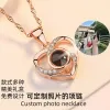 气质定制投影照片项链女纯银吊坠刻字轻奢高级感锁骨链情人节礼物