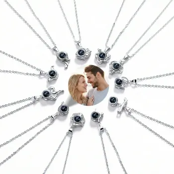 Custom 12 Constellation Photo Projection Necklace - S925 Sterling Silver Personalized Gift
