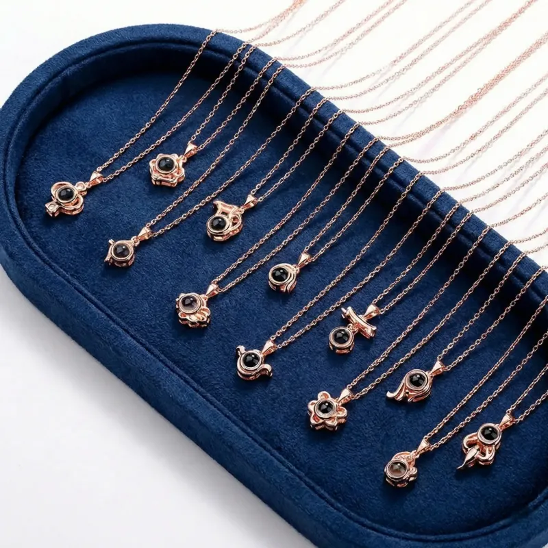Custom 12 Constellation Photo Projection Necklace - S925 Sterling Silver Personalized Gift