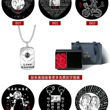 纯银四叶草男生项链配饰高级感投影定制男士吊坠生日礼物送男朋友