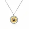 Collier personnalisé avec projection photo tournesol - Médaillon commémoratif en argent sterling S925 « Tu es mon soleil »