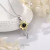 Personalized Sunflower Photo Projection Necklace - S925 Sterling Silver "You Are My Sunshine" Memorial Pendant