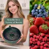 Bol de Lavage Rotatif pour Baies, Lave-fruits et Légumes en Céramique avec Égouttoir, Panier Passoire Rotatif Automatique pour Outil de Cuisine de Nettoyage Rapide