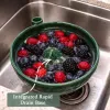 Bol de Lavage Rotatif pour Baies, Lave-fruits et Légumes en Céramique avec Égouttoir, Panier Passoire Rotatif Automatique pour Outil de Cuisine de Nettoyage Rapide