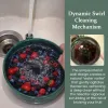 Bol de Lavage Rotatif pour Baies, Lave-fruits et Légumes en Céramique avec Égouttoir, Panier Passoire Rotatif Automatique pour Outil de Cuisine de Nettoyage Rapide