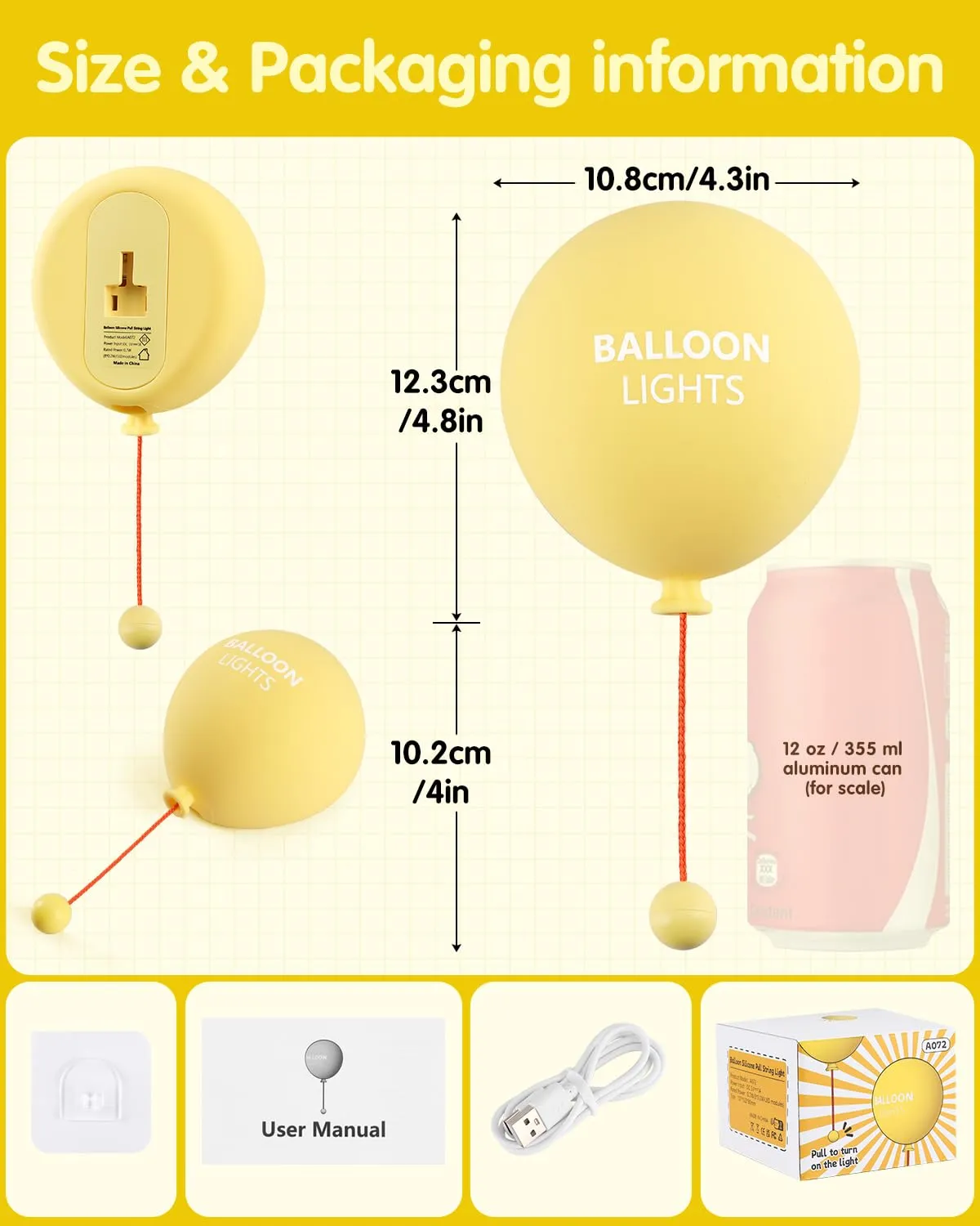 Size and included accessories